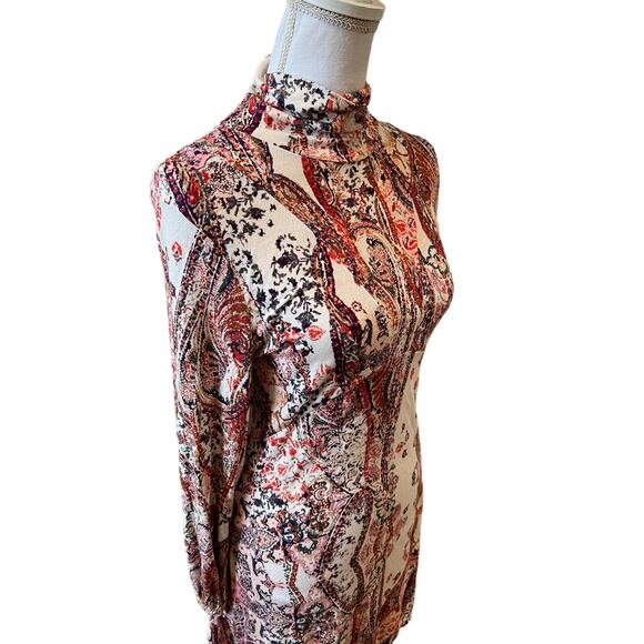 Free People All Dolled Up High Neck Long Sleeve Mini Dress M - Picture 6 of 11